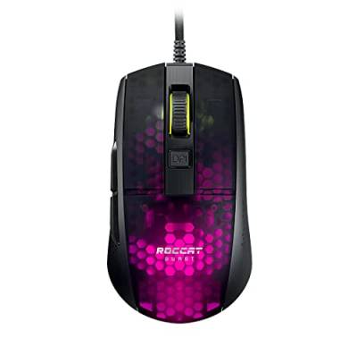 Roccat Burst Pro - Extrem leichte Optical Pro Gaming Maus (hohe Präzision, Optischer Owl-Eye Sensor (100 bis 16.000 Dpi), RGB AIMO LED Beleuchtung, 68g leicht, Designt in Deutschland), schwarz von Roccat