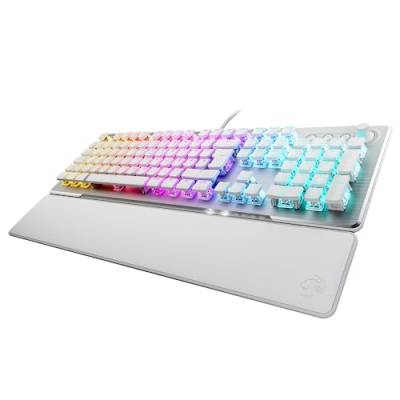 Roccat Vulcan II – Mechanische PC Gaming-Tastatur, anpassbare RGB-Beleuchtung, abnehmbare Handballenauflage, Titan II Tactile Schalter, Aluminiumplatte, Weiß von Roccat