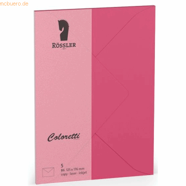 Rössler Briefumschläge Coloretti VE=5 Stück B6 Pink von Rössler
