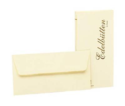 Edelbütten - Briefumschlagpack 20/DL m. Sf., ivory gehämmert von Rössler