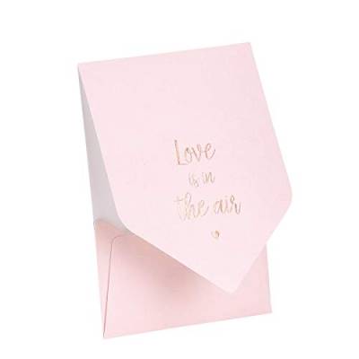 Rössler 11901017170 - Love is in the air - Pocketkarte DIN B6, 1 Karte/1 Einlegekarte/1 Briefumschlag, mit roségoldener Heißfolienprägung "Love is in the air", apricot von Rössler
