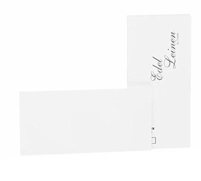 Rössler 2051705002 - Edel Leinen - Einzelkarten-Pack DIN lang, 20 Stück, weiß von Rössler