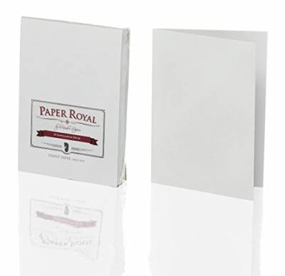 Rössler 2160831170 - Paper Royal - Doppenkarten-Pack DIN A6, 20 Stück, eisgrau gerippt von Rössler
