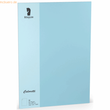 Rössler Einzelkarte Coloretti A4 165g/qm VE=10 Stück himmelblau von Rössler