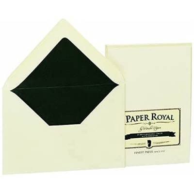 Rössler Papier - Paper Royal - Briefumschläge (20 Stück, C6) chamois gerippt, mit farbigem Seidenfutter von Rössler