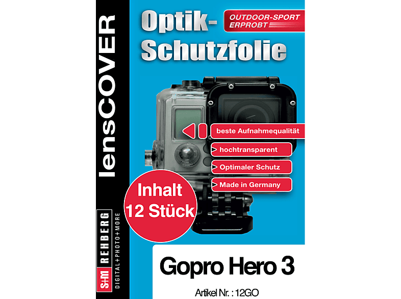 S+M lensCOVER für GoPro Hero3 12er 12GO, Optik Schutzfolie, Transparent von S+M