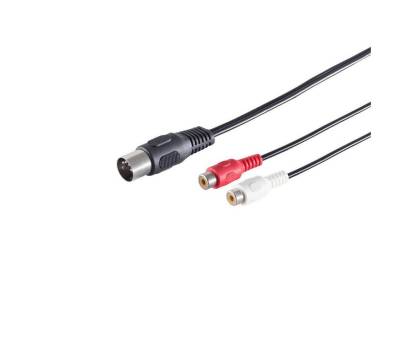 S/CONN maximum connectivity® DIN Verlängerung 5-pol.Stecker/ 2 Cinchbuchse 0,2m Audio-Kabel, (20,00 cm) von S/CONN maximum connectivity®
