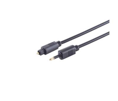 S/CONN maximum connectivity® Lichtwellenleiterkabel 4,0mm, Toslink-Stecker auf 3,5mm Opti-Stecker Audio-Kabel, (200 cm) von S/CONN maximum connectivity®