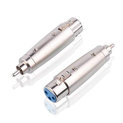 S SIENOC Vernickelt-Plated XLR (F) auf RCA (M) Adapter, XLR Female auf RCA Stecker Connector Metal Silber (XLR (F) - RCA (M), 2 Stück) von S SIENOC