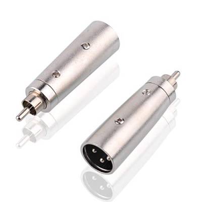 S SIENOC Vernickelt-plated XLR (M) auf RCA (M) Adapter, XLR Stecker auf RCA Stecker Connector Metal Silber (XLR (M) - RCA (M), 2 Stück) von S SIENOC