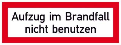 SafetyMarking 21.2630 Hinweisschild Aufzug im Brandfall nicht benutzen Folie selbstklebend (B x H) 2 von SAFETYMARKING