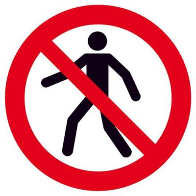 Verbotsschild Für Fußgänger verboten Aluminium (Ø) 200mm ISO 7010 1St. von SAFETYMARKING