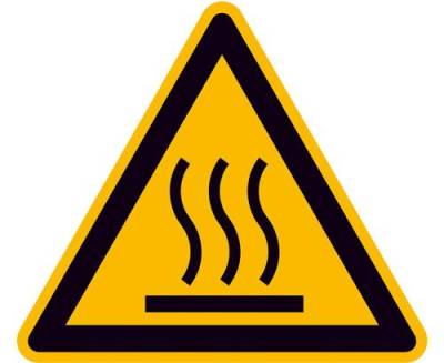 Warnschild Heiße Oberfläche Folie selbstklebend 400mm ISO 7010 1St. von SAFETYMARKING
