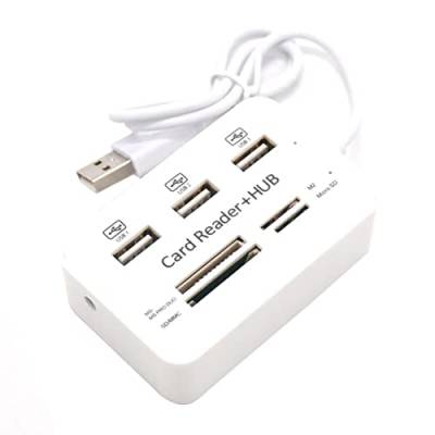 SAHROO 1 Stück 3 Port USB HUB 2.0 Splitter Combo Card Reader Tragbarer Multifunktions-Unterstützung TF SD M2 SDHC Karte Lesen Schreiben von SAHROO