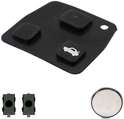 Ersatzgummi 2/3 Tasten – Switch und Akku im Lieferumfang enthalten – kompatibel mit Toyota – Schlüsselgehäuse für Autoschlüssel Tasti+Switch2+Batteria von SALPIE