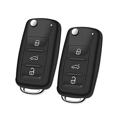 Schlüsselgehäuse für Autoschlüssel, Schlüssel Hülle, Schlüssel Gehäuse, 3 Tasten, mit Batterie kompatibel mit Volkswagen Tiguan – Golf – Sagitar – Polo - Skoda von SALPIE