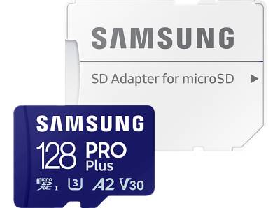 SAMSUNG PRO Plus (2023) mit SD-Adapter, Micro-SDXC Speicherkarte, 128 GB, 180 MB/s von SAMSUNG