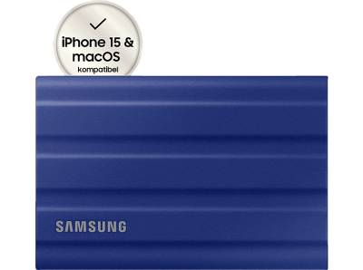 SAMSUNG Portable SSD T7 Shield PC/Mac Festplatte, 1 TB SSD, extern, Blau von SAMSUNG