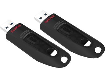 SANDISK 2er Pack Ultra - USB-Flash-Laufwerk, 64 GB, 130 MB/s, Schwarz von SANDISK