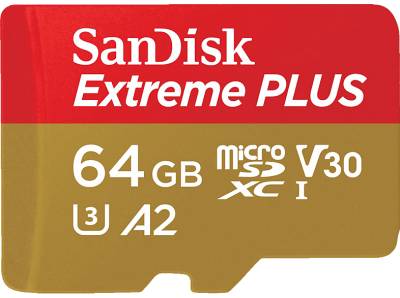 SANDISK Elite Extreme® PLUS UHS-I, Micro-SDXC Speicherkarte, 64 GB, 200 MB/s von SANDISK