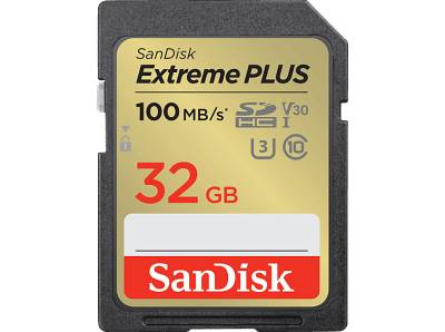 SANDISK Extreme® PLUS UHS-I, SDHC Speicherkarte, 32 GB, 100 MB/s von SANDISK