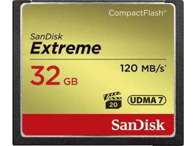 SANDISK Extreme, Compact Flash Speicherkarte, 32 GB, 120 MB/s von SANDISK
