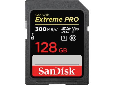 SANDISK Extreme PRO® UHS-II, SDXC Speicherkarte, 128 GB, 300 MB/s von SANDISK