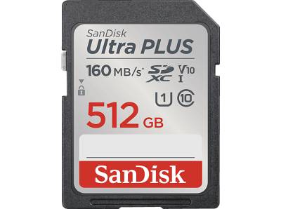 SANDISK Ultra® PLUS SDXC™-UHS-I-Karte, SDXC Speicherkarte, 512 GB, 160 MB/s von SANDISK