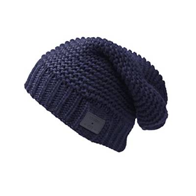 SBS Blaue Wintermütze für Männer, weiche Long Beanie-Mütze mit abnehmbaren drahtlosen Kopfhörern, integrierten Musik-/Anruftasten und Mikrofon, tolle Geschenkidee von SBS