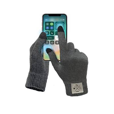 SBS Winterhandschuhe Größe M, Warme und weiche Winter-Touchscreen-Handschuhe, Herrenhandschuhe für Smartphones, Tablets, Navigationsgeräte, GPS, Farbe Grau Solid von SBS