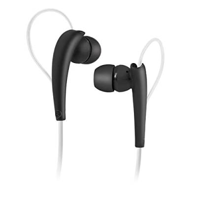 SBS sport in-ear kabelgebundene Kopfhörer mit ergonomischem Kopfbügel, integriertem Mikrofon, Antworttaste, Universal-Klinkenkabel für Samsung, Oppo, Huawei, Xiaomi, Honor, Motorola, Nokia, schwarz von SBS