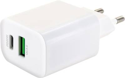 SCHWAIGER 230 V USB Ladegerät mit Fast Charge QC 3.0 weiß von SCHWAIGER