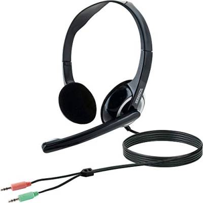 SCHWAIGER HS1000 Headset mit Mikrofon Computerheadset Bluetooth Kopfhörer Videotelefonie Homeoffice Telefonie Wireless kabellos schwarz von SCHWAIGER