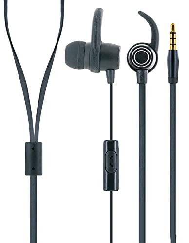 SCHWAIGER KH470S 512 In-Ear Kopfhörer mit Silikon Ohrpolster Kabelmikrofon Slim-Kabel Annahmetaste Klinkenstecker Noise-Cancelling kabelgebunden 1,2m 100dB schwarz von SCHWAIGER