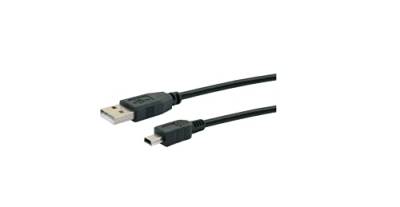 SCHWAIGER USB 2.0 Mini B Kabel A-> Ste Ste/1,8 m schwarz. von SCHWAIGER