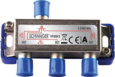 Schwaiger VTF8843241 High-End-Verteiler 3-Fach für BK- und GA-Anlagen (110 dB) von SCHWAIGER