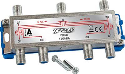 Schwaiger VTF8846241 High-End-Verteiler 6-Fach für BK- und GA-Anlagen (110 dB) von SCHWAIGER