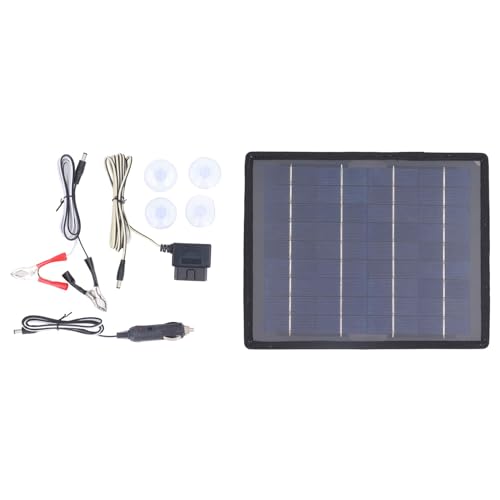 Solar-Autobatterie-Ladegerät, 12 V, 18 V, 10 W, Solar-Erhaltungsladegerät, Tragbares Solarpanel-Set für Auto, Motorrad, Boot, Schneemobil von SEAFRONT