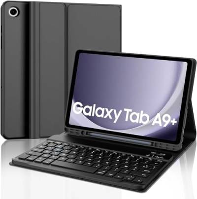 SENGBIRCH Schutzhülle mit Tastatur für Samsung Galaxy Tab A9+ 11 Zoll (11 Zoll), französisches AZERTY, für Galaxy Tab A9+ 11 Zoll 2023, Schwarz von SENGBIRCH
