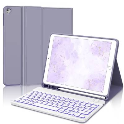 SENGBIRCH Schutzhülle mit Tastatur für iPad 9,7 Zoll (24,6 cm) – Französische AZERTY-Tastatur für iPad 6, 5. Generation, iPad Pro 9,7 Zoll, iPad Air 2, iPad Air, abnehmbare Bluetooth-Tastatur, von SENGBIRCH