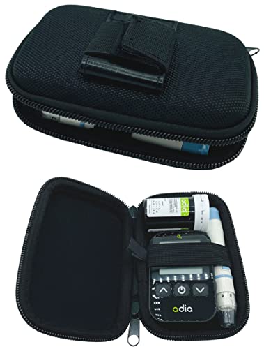 Tasche Hardcase für adia Blutzuckermessgerät, Diabetikertasche, Gürteltasche, Schutzcase für Messgerät und Zubehör von SEWAS