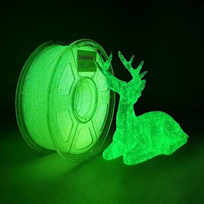 SHANHUI 3D-Drucker PLA Filament, 1,75 mm Filament, 1 Kg/Spule (Leuchtendes Grün) von SHANHUI