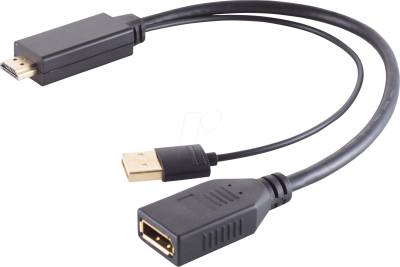 SHVP BS10-01010 - HDMI Adapter, HDMI-A Stecker > DisplayPort Buchse, 30cm von SHIVERPEAKS
