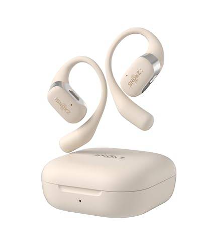 SHOKZ OpenFit True Wireless Earbuds (TWS), Open Ear Bluetooth Kabellose Kopfhörer, Audio-Exzellenz mit OpenBass Algorithmus, 28 Stunden Laufzeit, Begleiter bei Büroarbeit/Freizeit/Sports, Beige von SHOKZ