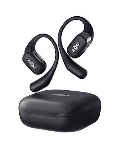 SHOKZ OpenFit True Wireless Earbuds (TWS), Open Ear Bluetooth Kabellose Kopfhörer, Audio-Exzellenz mit OpenBass Algorithmus, 28 Stunden Laufzeit, Begleiter bei Büroarbeit/Freizeit/Sports, Schwarz von SHOKZ