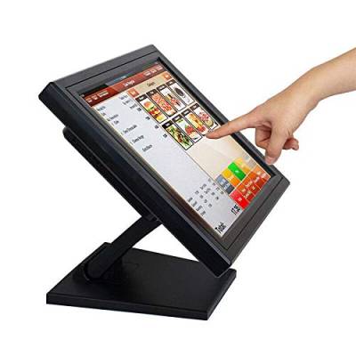 SHZICMY Touchscreen Monitor, 15 Zoll Kassenmonitor LCD Touchscreen Monitor mit Stand für Computer POS Restaurant Kassierer von SHZICMY