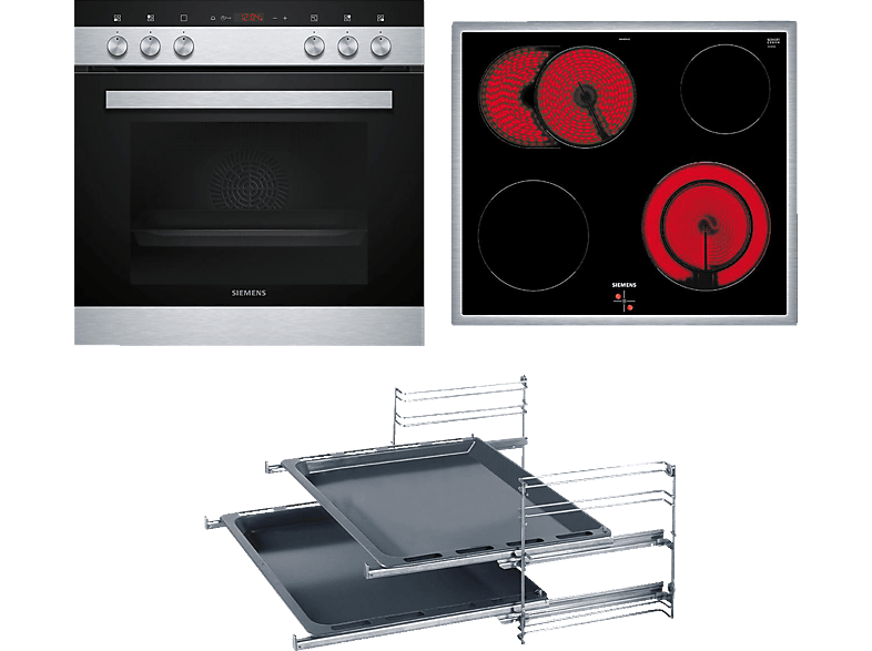 SIEMENS EQ411TA10 iQ100 (Backofen), iQ300 (Kochfeld), Einbauherdset (Elektrokochfeld, A, 66 l) von SIEMENS