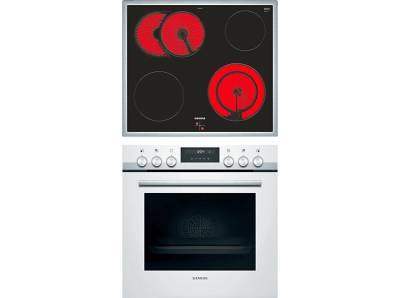 SIEMENS EQ521KA01W iQ500 (Backofen), iQ300 (Kochfeld), Einbauherdset (Elektrokochfeld, A, 71 l) von SIEMENS