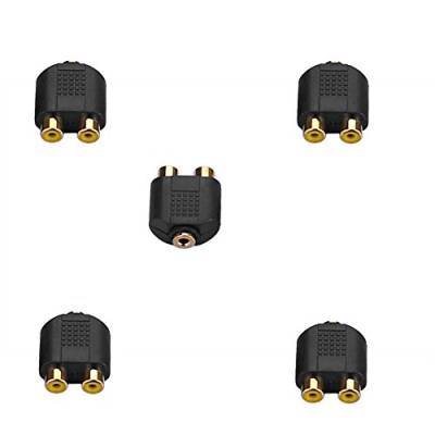 Sienoc 5PK Y Cinch Adapter 2 Chinch auf 1 Kopfhörer Klinke Buchse weiblich 3,5mm von SIENOC