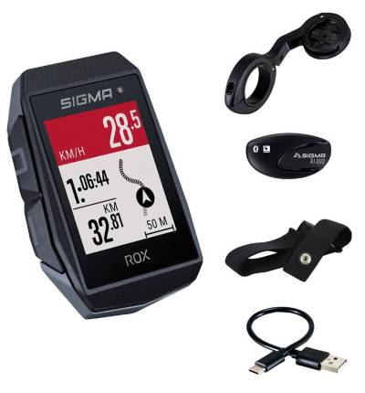 SIGMA Fahrradcomputer Rox 11.1 Evo HR Set GPS Bike Computer Navi Fahrradtacho Komoot von SIGMA